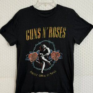 Guns N' Roses Sweet Child O' Mine Cotton T Shirt  Black & Graphic Design Sz M
